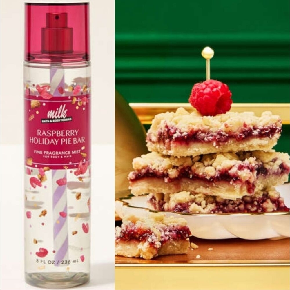 Bath Body Works Milk Bar Raspberry Holiday Pie Bar Fragrance Body Mist 8oz NEW